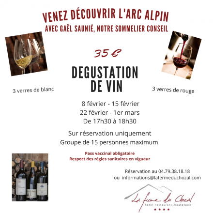 Dégustation de vin de l'Arc Alpin