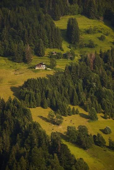 Vue spectaculaire depuis l'Hôtel Spa en Savoie La Ferme du Chozal Hotel Les Saisies Hauteluce
